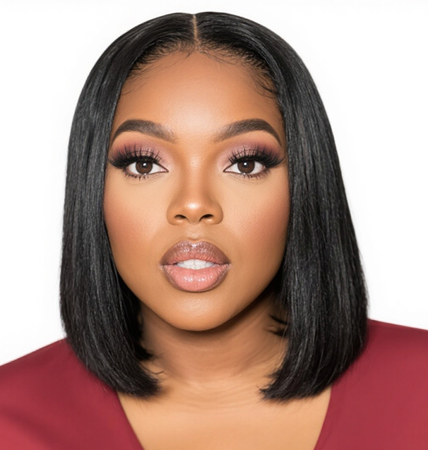 10-Inch Brazilian Hair Gluesless Frontal Lace Short Bob Wig